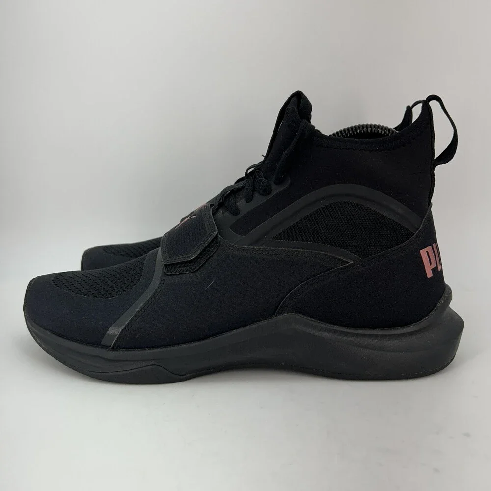 PUMA Ignite Shoes Womens Size 9 Black Mesh Mid Top Training Sneakers 190818 05